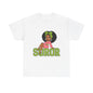 Soror Cartoon Girl T-Shirt | Black Girl Magic, Green Accents